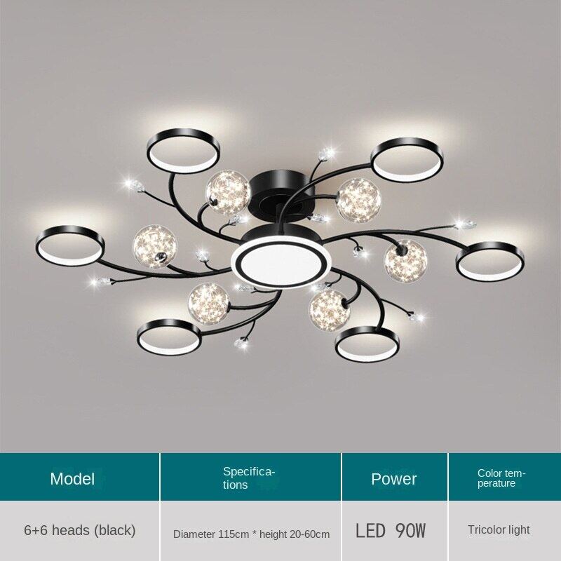 HEIKESZ Modern Starry Sky Projection Ceiling Lamp for Living Room Bedroom Coffee Shop Nordic Style Star Light