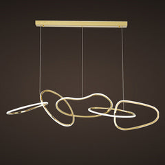 HEIKESZ Modern Stainless Steel Restaurant Chandelier Creative Nordic Table Lamp for Living Room Bedroom Ceiling Light