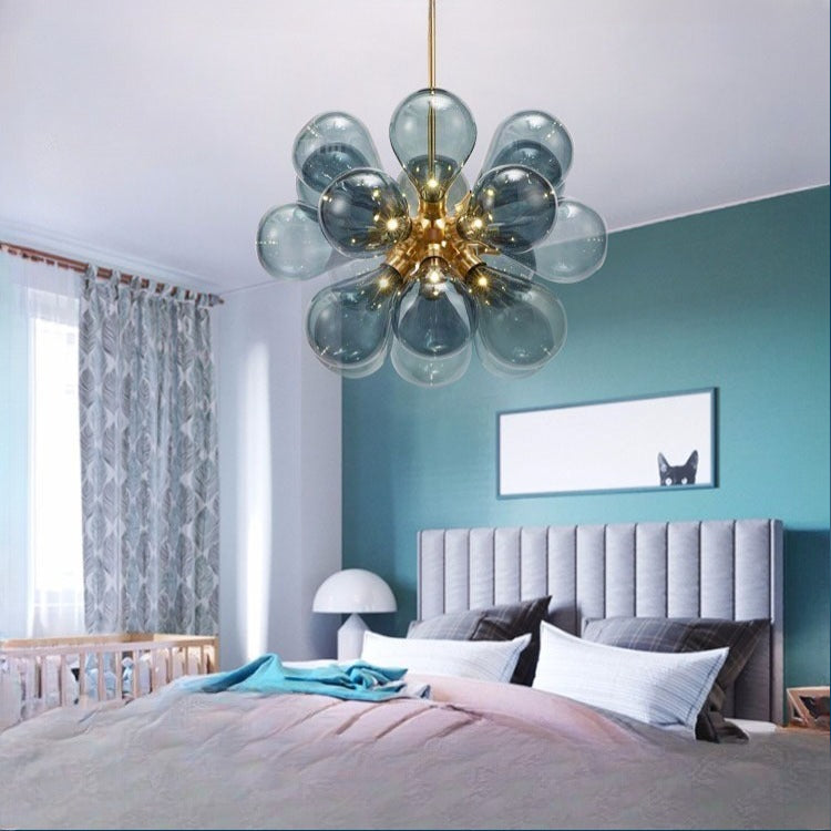 HEIKESZ Modern Minimalist Chandelier Creative Personality Art Nordic Balloon Bubble Glass Lamp for Bedroom Restaurant Princess Room