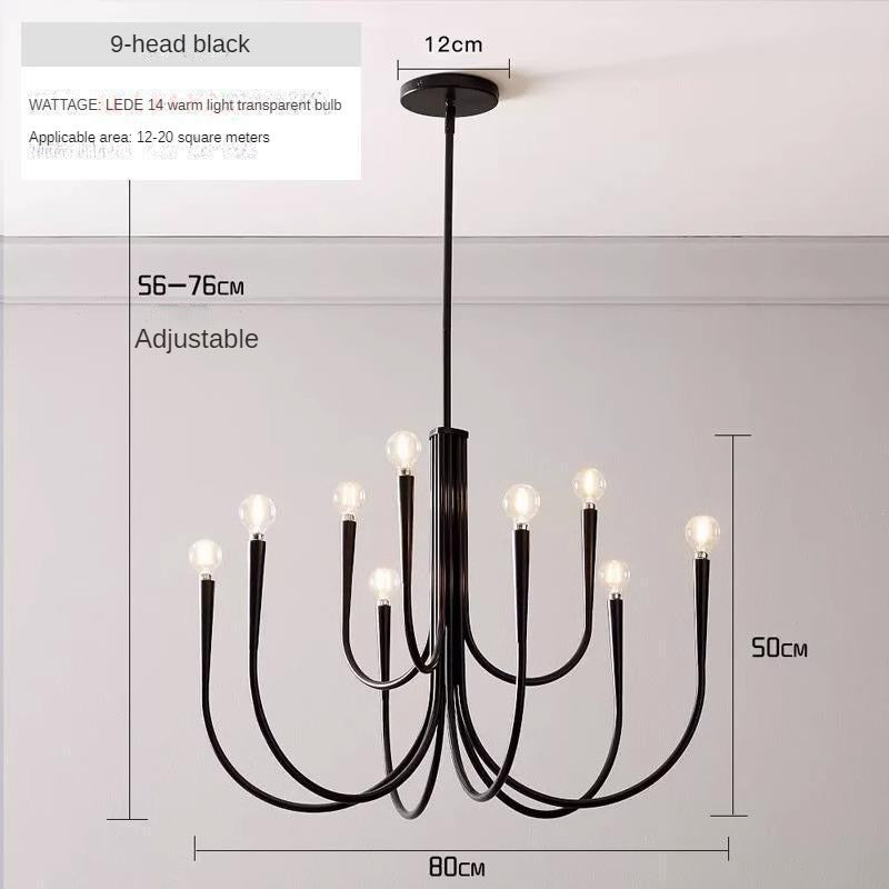 HEIKESZ Nordic Antique Chandelier Luxury French Style Retro Bedroom Candle Dining Room Designer Light