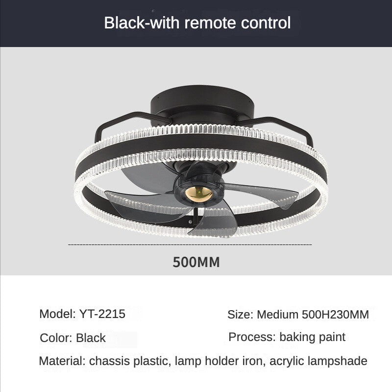 HEIKESZ Electric Fan Chandelier Light Luxury Leafless Ceiling Fan Lamp Modern Minimalist Design for Living Room Bedroom Dining Room Free Shipping