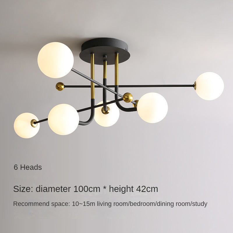 HEIKESZ Nordic Ceiling Lamp Modern Living Room Light Minimalist Italian Design Luxury Bedroom Lighting Magic Bean Lamp
