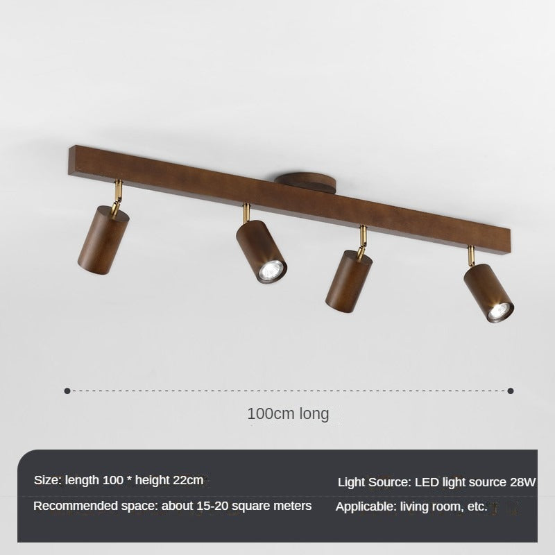 HEIKESZ New Chinese Japanese Style Solid Wood Spotlight Log Living Room Bedroom Headless Lamp TV Background Wall Open Mounted Ceiling Light