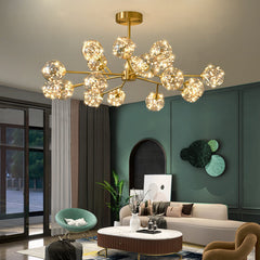 HEIKESZ Nordic Copper Chandelier Modern Minimalist Magic Bean Bubble Lamp for Living Room Dining Room Bedroom Ceiling Light