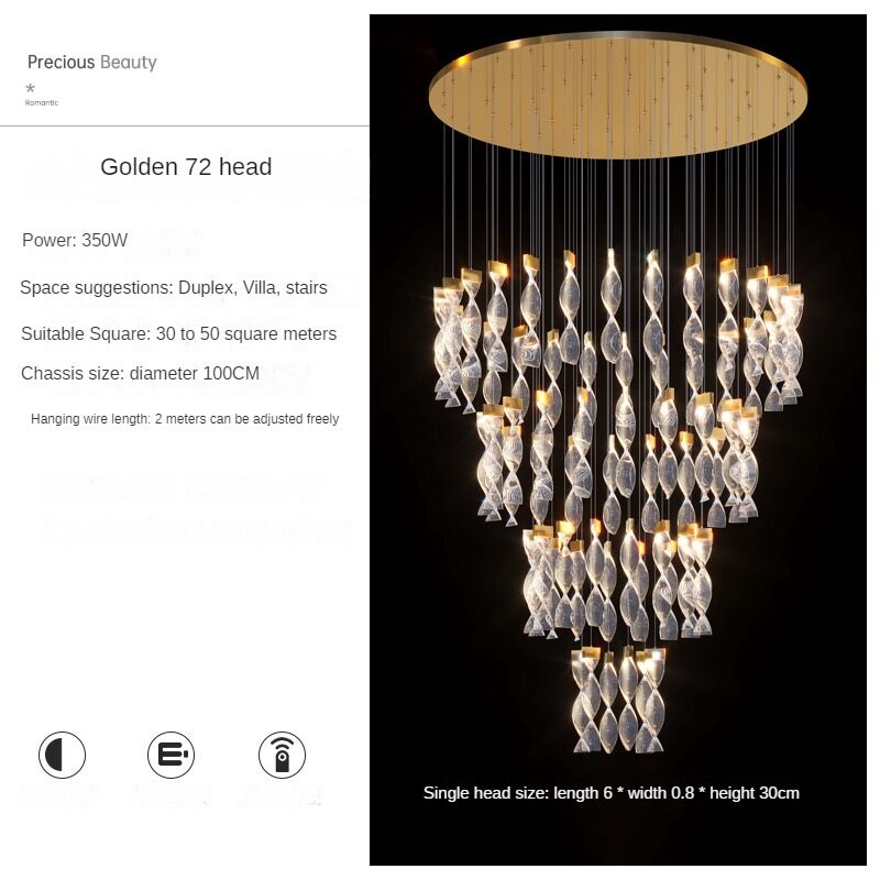 HEIKESZ Modern Minimalist LED Chandelier for Living Room Dining Kitchen Bedroom Luxury Nordic Design Long Pendant Light