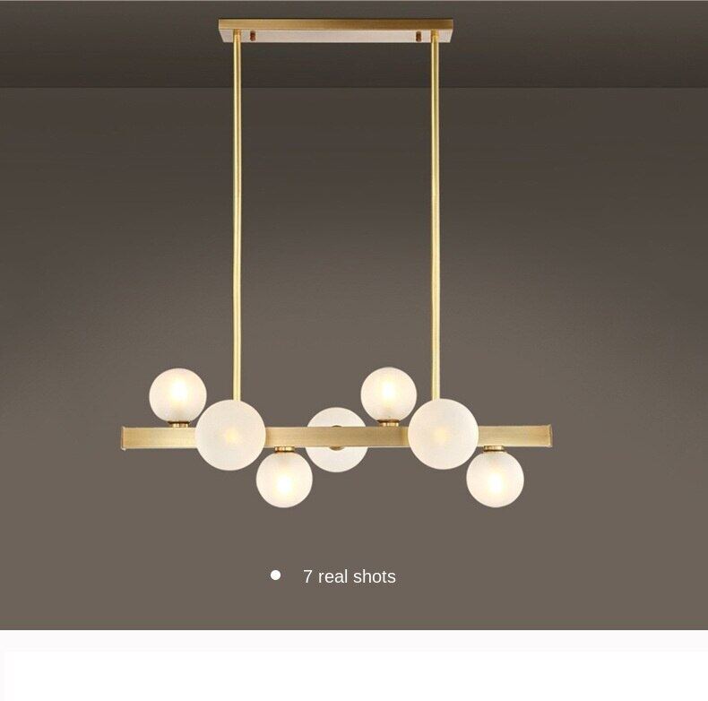 HEIKESZ Modern Luxury All-Copper Chandelier Nordic LED Dining Light for Restaurant Coffee Shop Bar Ceiling Lighting