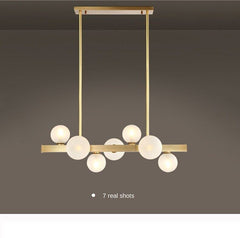 HEIKESZ Modern Luxury All-Copper Chandelier Nordic LED Dining Light for Restaurant Coffee Shop Bar Ceiling Lighting