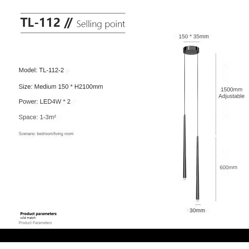 HEIKESZ Simple and Light Luxury Bedroom Droplight Nordic Internet Celebrity Living Room Background Wall Lamp Hanging Line