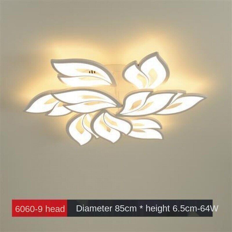 HEIKESZ Modern LED Ceiling Light for Living Room Bedroom Simple Atmosphere Warm Lighting Petal Chandelier