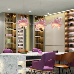 HEIKESZ Paper Art Cloud Flower Chandelier Creative Cloud Lamp for Bedroom Dining Room Shop Bar Decoration Simple Art Design