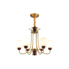 HEIKESZ French Vintage Ceiling Light Solid Wood Retro Pendant Lamp for Living Room Dining Room Bedroom Classic Elegant Lighting