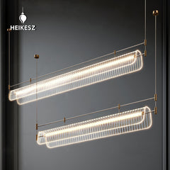 HEIKESZ Italian Minimalist Chandelier Creative Art Strip Light for Dining Room Bar Kitchen Island