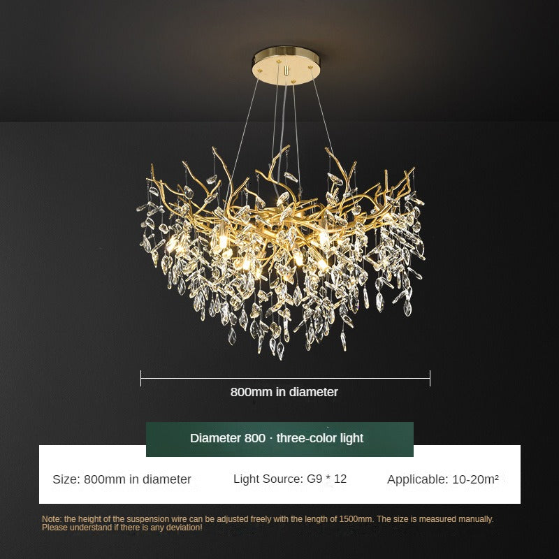 HEIKESZ Luxury Crystal Chandelier for Wedding Living Room Dining Bedroom Study Tea Room Bar Art Lighting