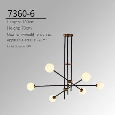 HEIKESZ 2023 Modern Line Chandelier Nordic Glass Ball Droplight for Dining Room Living Room Bar Study Model Room