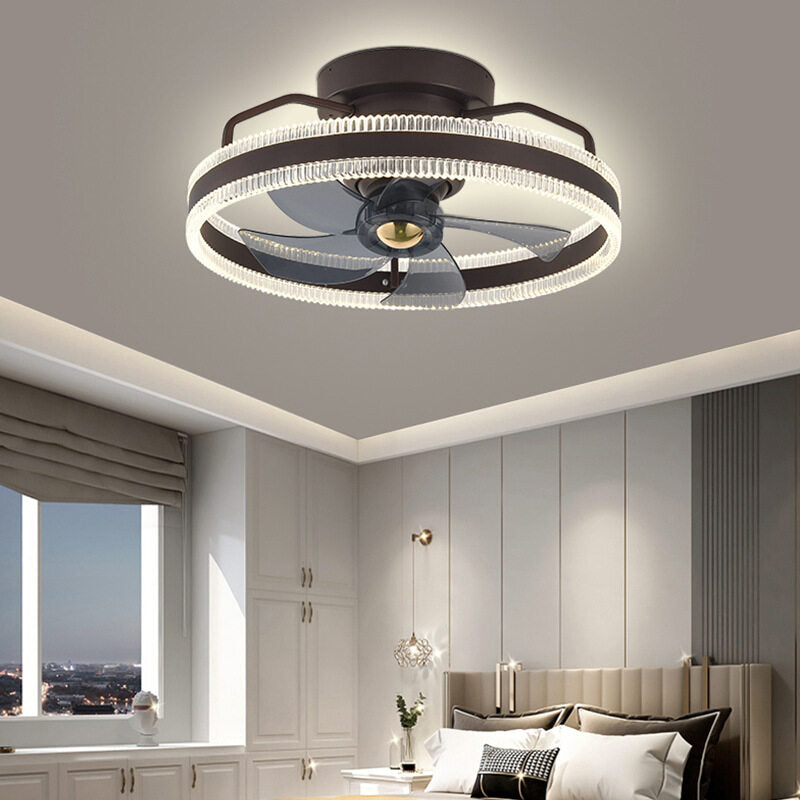 HEIKESZ Electric Fan Chandelier Light Luxury Leafless Ceiling Fan Lamp Modern Minimalist Design for Living Room Bedroom Dining Room Free Shipping