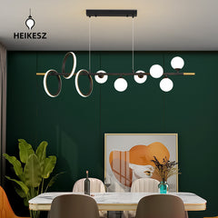 HEIKESZ New Simple Elegant Iron Droplight Post-Modern Magic Bean Chandelier for Living Room Bedroom Restaurant Bar