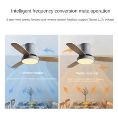HEIKESZ Nordic Fan Lamp Modern Minimalist Ceiling Fan LED Light Mute Home Decoration Fan Style Ceiling Lamp