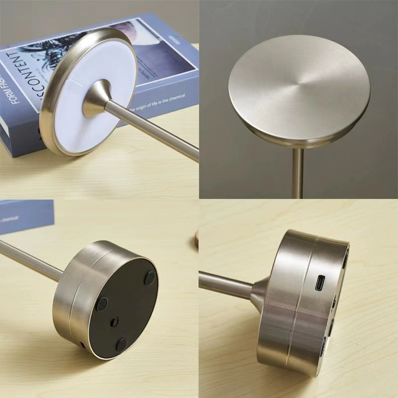 HEIKESZ UFO Table Lamp Iron Charging Touch Bedside Desk Lamp for Bedroom Restaurant Ambience Light