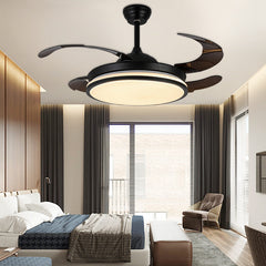 HEIKESZ Ultra-Thin Ceiling Fan Light Invisible Integrated Modern Minimalist Chandelier for Living Room Bedroom Dining Room