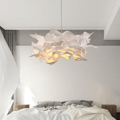 HEIKESZ Paper Art Cloud Flower Chandelier Creative Cloud Lamp for Bedroom Dining Room Shop Bar Decoration Simple Art Design