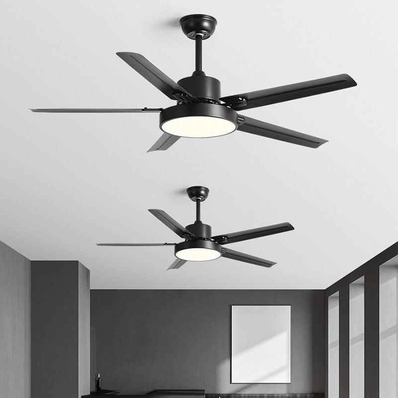 HEIKESZ Large Wind Ceiling Fan Lights 42 52 56 Inch Black Retro Electric Fan Lamp with Remote Control for Home Living Room Bedroom Industrial Commercial Use