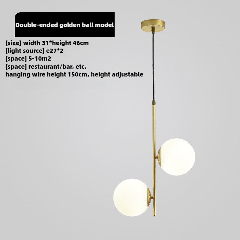 HEIKESZ Personalized Glass LED Chandelier for Bedroom Study Home Restaurant Bar Ceiling Light