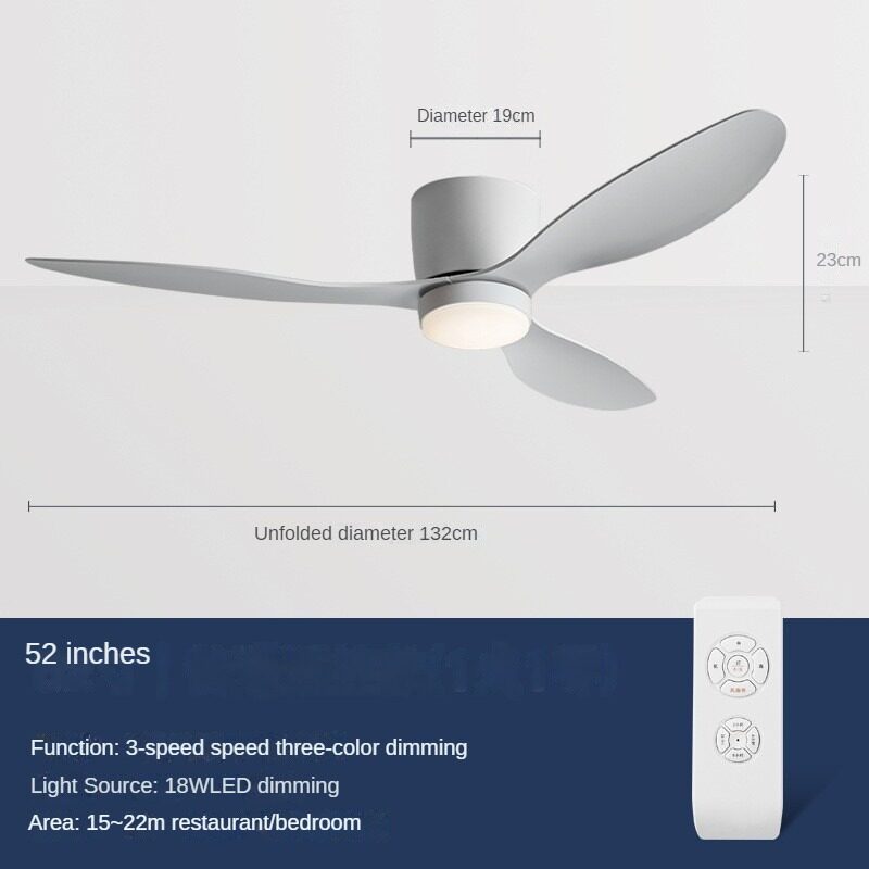 HEIKESZ Large Wind Retro Remote Control Ceiling Fan for Living Room Dining Room Bedroom Simple European Style Fan Lamp Household Chandelier