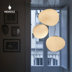 HEIKESZ Danish Creative Pebble Chandelier Modern Loft Living Room Duplex Rotating Stairs Egg Lamp