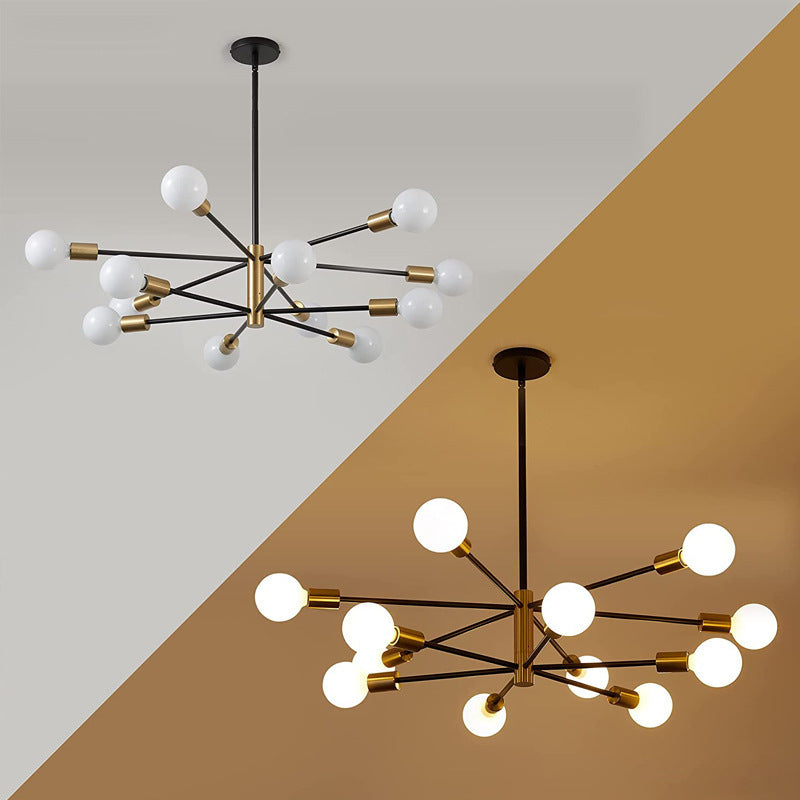 Heikesz Satellite Chandelier Retro Industrial Style LED Ceiling Light for Living Room Restaurant American Country Hanging Lamp