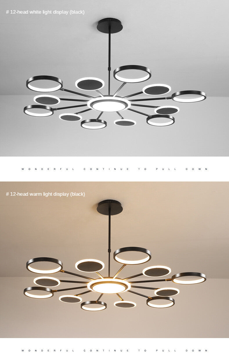 HEIKESZ Nordic Modern Chandelier Luxury Living Room Light Creative Molecular Round Ceiling Lamp for Bedroom Dining Room Restaurant