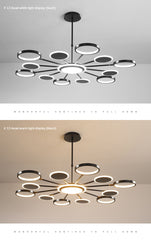 HEIKESZ Nordic Modern Chandelier Luxury Living Room Light Creative Molecular Round Ceiling Lamp for Bedroom Dining Room Restaurant