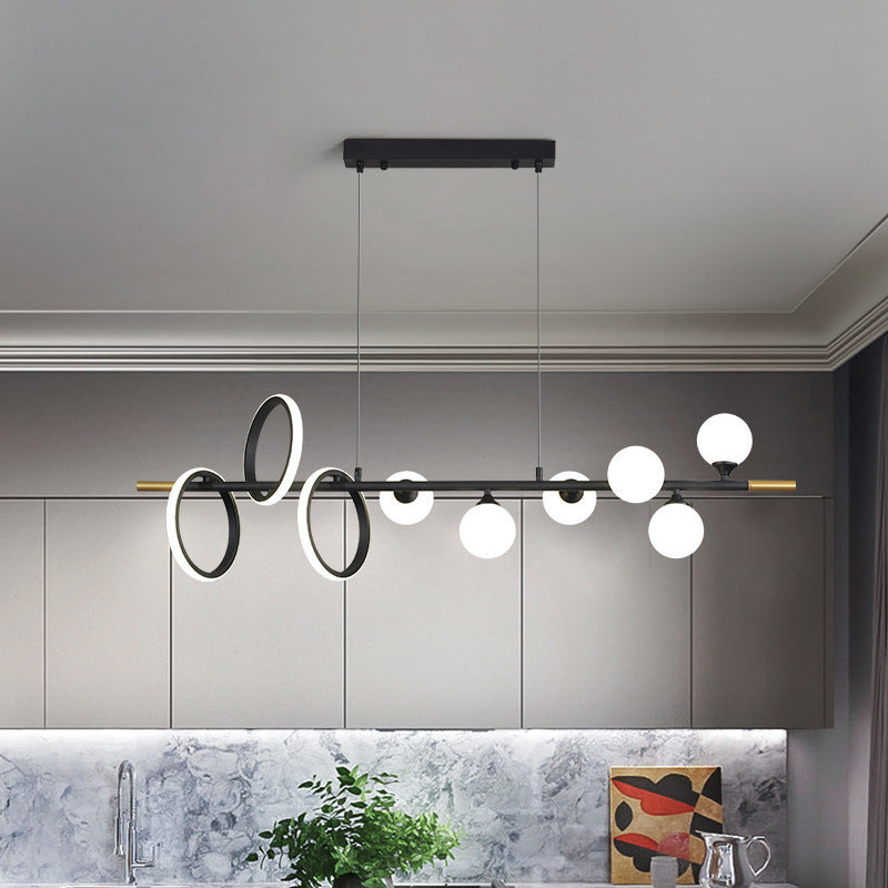 HEIKESZ New Simple Elegant Iron Droplight Post-Modern Magic Bean Chandelier for Living Room Bedroom Restaurant Bar