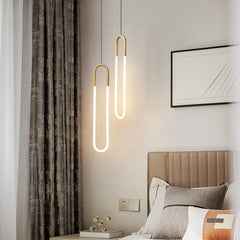 HEIKESZ All Copper Bedside Pendant Lamp Nordic Long Line Lamp Modern Simple Light Luxury Creative Minimalist Bedroom Small Droplight for Living Room Decor