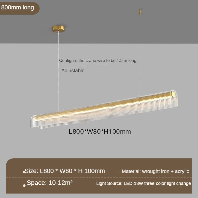 HEIKESZ Modern Nordic Long Bar Chandelier Acrylic Restaurant Office Study Lamps Simple Designer Lighting