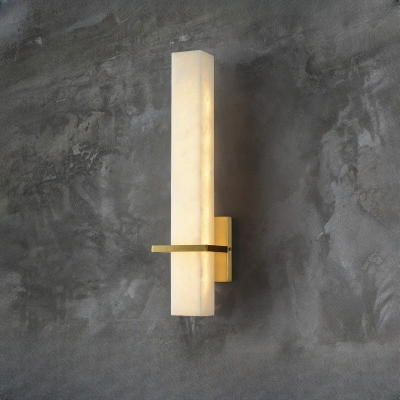 HEIKESZ Luxury Wall Lamp Modern Living Room TV Background Light Simple Copper New Chinese Style Bedside Marble Stone Lamp