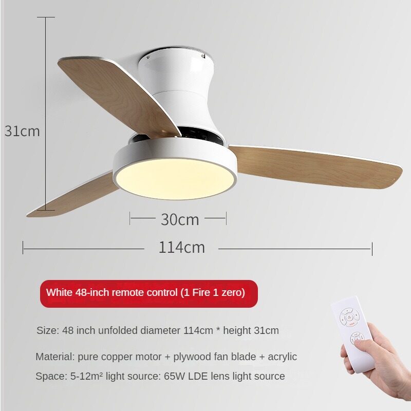 HEIKESZ Nordic Fan Lamp Modern Minimalist Ceiling Fan LED Light Mute Home Decoration Fan Style Ceiling Lamp