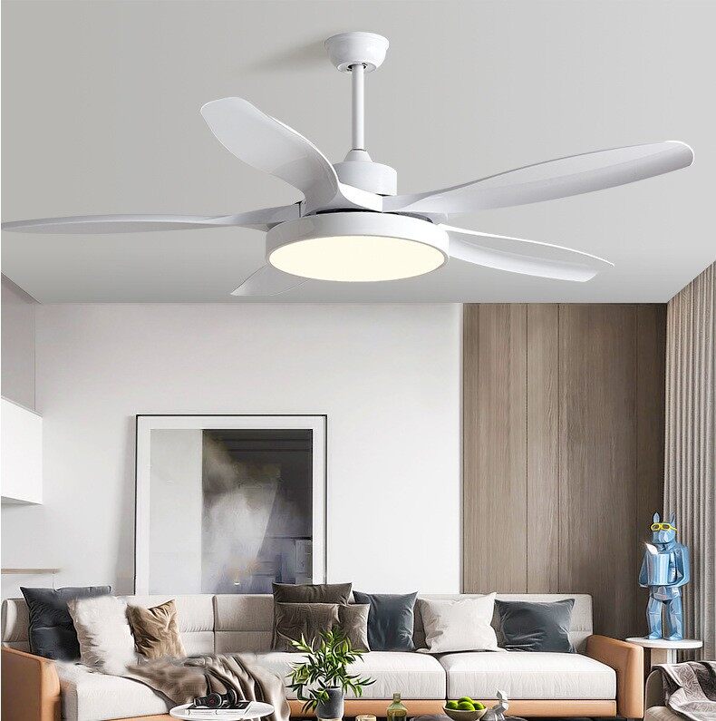 HEIKESZ Simple Nordic Ceiling Fan Light 48 52 60 Inch Large Wind Remote Control Frequency Conversion for Household Living Room