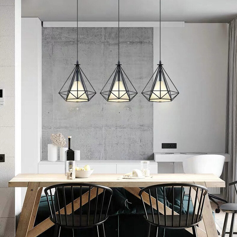 HEIKESZ Modern Chandelier Three-Head Wrought Iron Ceiling Lamp for Dining Room Bedroom Living Room LED Light Post-Modern Hanging Droplight