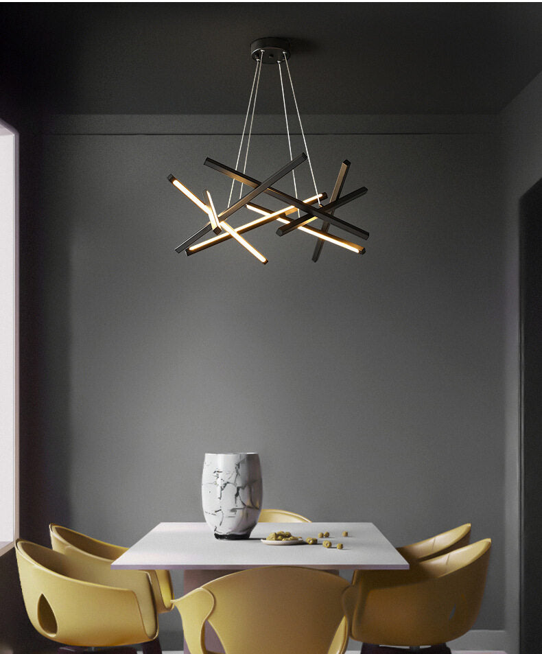 HEIKESZ Post-Modern Golden Chandelier Simple Creative Personality LED Ceiling Light for Living Room Bedroom Dining Room Luxury Lighting