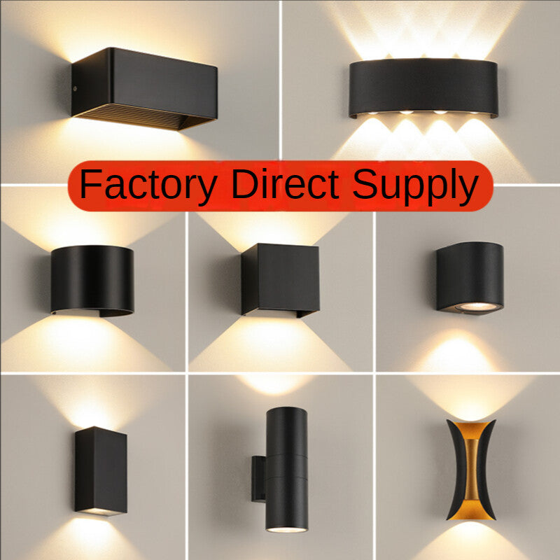 HEIKESZ Nordic LED Wall Lamp Waterproof Outdoor Indoor Bedside Corridor Balcony Courtyard Stair Light Warm White Bulb for Living Room Bedroom Lighting