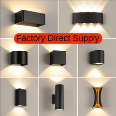 HEIKESZ Nordic LED Wall Lamp Waterproof Outdoor Indoor Bedside Corridor Balcony Courtyard Stair Light Warm White Bulb for Living Room Bedroom Lighting