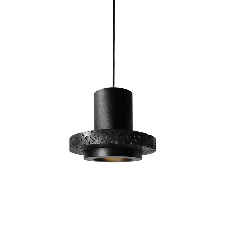 HEIKESZ Luxury Black Cave Stone Chandelier Industrial Modern Light Designer Cement Terrazzo Lamp for Living Room Ceiling Decor
