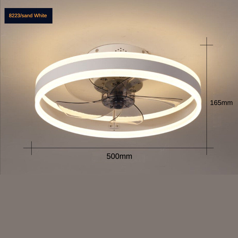 HEIKESZ LED Ceiling Fan Light Nordic Modern Design Invisible Fan Lamp for Bedroom Dining Room Balcony One-year Warranty  Energy Saving