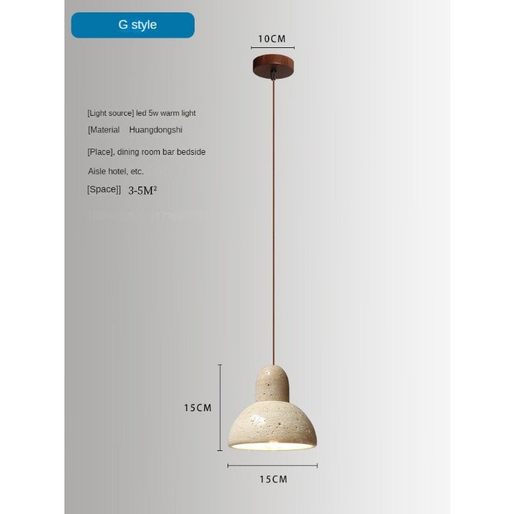 HEIKESZ Silent Style Black Yellow Cave Stone Japanese Bedroom Chandelier Vintage Industrial Lighting for Living Room