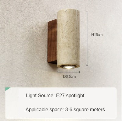 HEIKESZ Natural Yellow Cave Stone Wall Lamp Japanese Style Silent Bedroom Bedside Light for Living Room