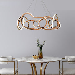 HEIKESZ Modern Simple Chandelier Light Luxury Living Room Dining Room Bedroom Creative Ring Pendant Lamp