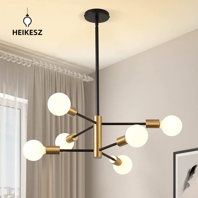 Heikesz Satellite Chandelier Retro Industrial Style LED Ceiling Light for Living Room Restaurant American Country Hanging Lamp