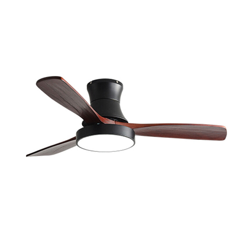 HEIKESZ Nordic Solid Wood Fan Lamp Large Wind Ceiling Fan for Dining Room Living Room Simple Mute Design