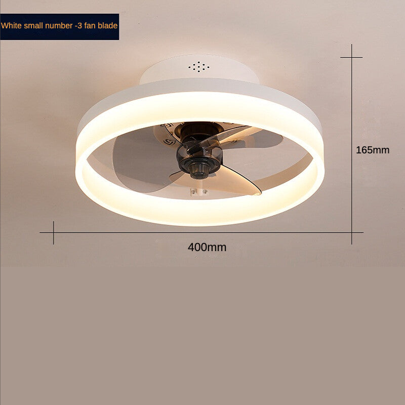 HEIKESZ Nordic Ceiling Fan Light with LED Strip Modern Minimalist Design Invisible Fan Lamp for Bedroom Dining Room Home Living Room