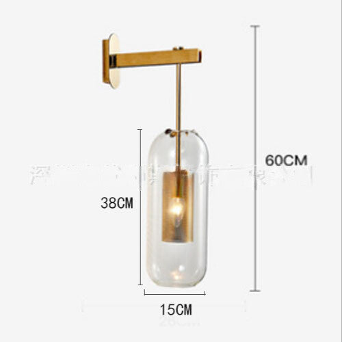 HEIKESZ Creative Glass Wall Lamp Modern Bar Restaurant Bedroom Stairs Long Column Warm Light Chandelier for Living Room Lighting Ceiling